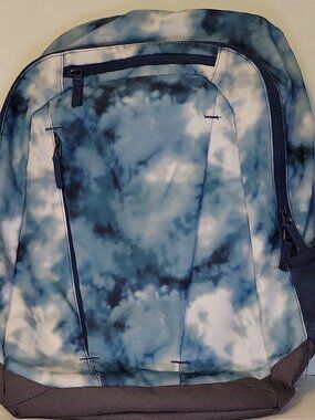 Lands' End Kids Backpack, Large, Blue, Pockets, Nametag, Waist Belt, Camo Laptop